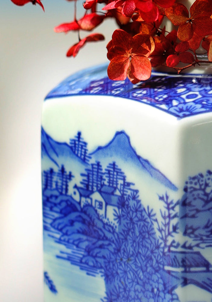 Blue Fine Bone China Vase