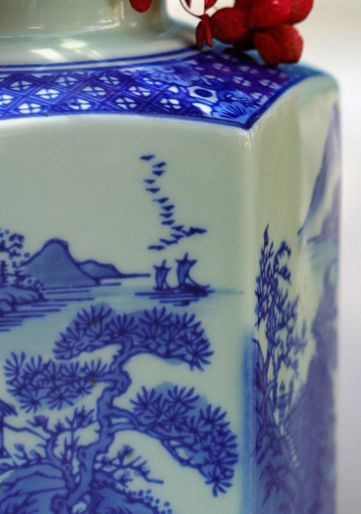 Blue Fine Bone China Vase